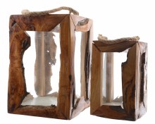 Mulberry wood lantern packed