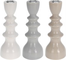 CANDLEHOLDER 7X20CM 3ASS CLR