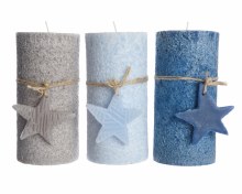 wax pillar candle w star 3clas