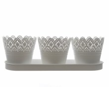 zinc tray w 3 planter w cutout