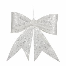 ORNAMENT BOW L33W35.5H2.5 WHIT