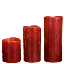 Led Waving Candle Red 9x15cm