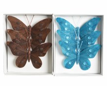 Feather Butterfly w Spangle Brown