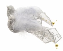 Foam Bird w Tulle Tail Clip x2