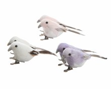 fthr bird on clip 3col Set/2