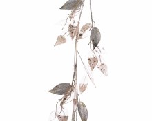 plastic leaf garland w glitter