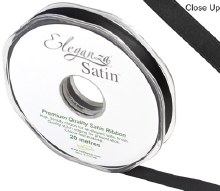 Double Faced Satin 10mm Black