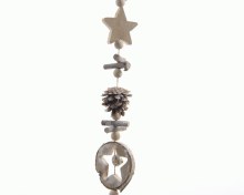 birch garland with pinecone w