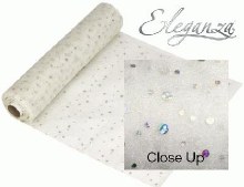 Holographic dot organza (280mm x 20m/Ivory)