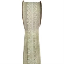 Ribbon Natural with Ivory Lace (50mm)