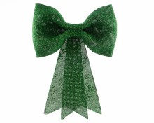 plastic bow w hanger w glitter