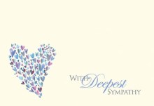 Card With Deepest Sympathy - Mini Blue Heart
