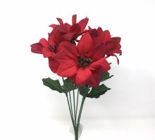 Bush Delux Satin Poinsettia Red x7