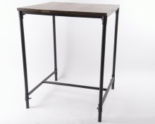 iron table with pinewood top