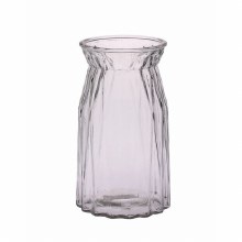 Glass Vase Ribbed Vanity 20cm