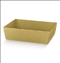 Gold Tray Leather -Vassoio C Pelle Oro (17x17x8cm)