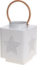 Lantern (14X18.5cm/White/Metal)