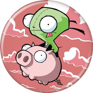 INVADER ZIM GIR AND PIG PIN