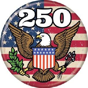 USA EAGLE AND FLAG BUTTON