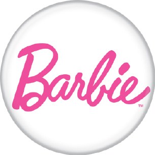 BARBIE PINK LOGO WHITE PIN