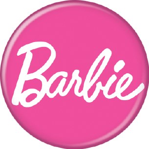 BARBIE WHITE LOGO ON PINK PIN