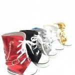 RED METALLIC HIGHTOP SNEAKERS