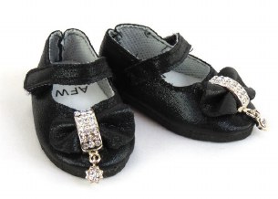 METALLIC BOW SHOES W/DIAMONDS