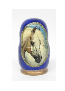 SMALL 5 pc NESTING DOLL HORSE
