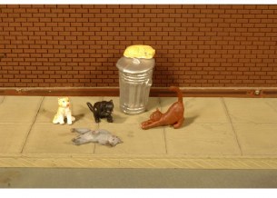 CATS W/GARBAGE CAN 6PK