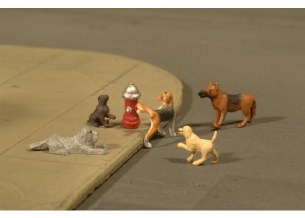 DOGS W/GARBAGE CAN - 6PK