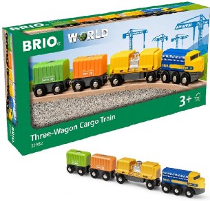 BRIO THREE WAGON CARGO TRAIN