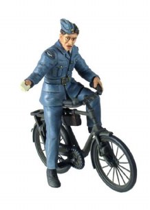 RAF GROUND CREWMAN ON BICYCLE