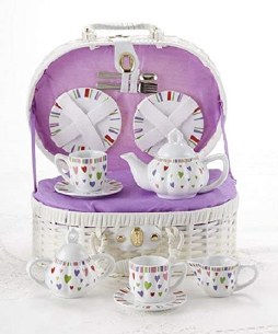 PURPLE MULTI HEARTS TEA SET