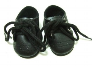 18" BLACK LACE-UP SHOES