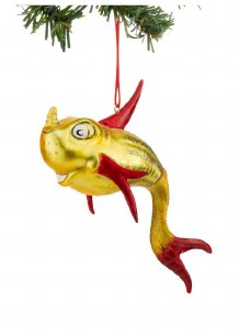 SEUSS ONE FISH-YELLOW ORNAMENT