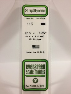 STRIP STYRENE .015X.125