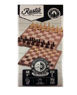 RUSTIC FOLDABLE CHESS/CHECKERS