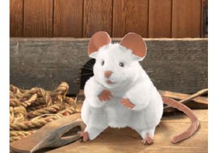 WHITE MOUSE PUPPET