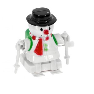 WIND-UP SKIING SNOWMAN
