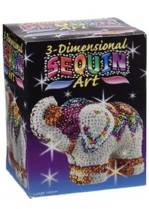 3D ELEPHANT SEQUIN ART