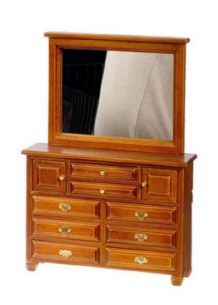 WALNUT DRESSER WITH MIRROR