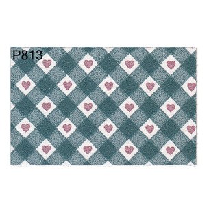 HEARTS IN TEAL PLAID WALLPAPER