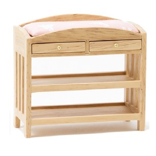 OAK CHANGING TABLE W/PINK PAD