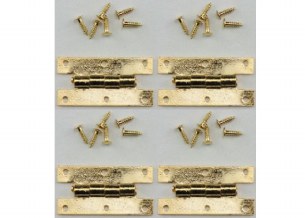 BRASS HINGES WITH NAILS 4 PK