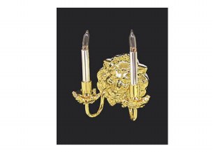 LION DOUBLE CANDLE WALL SCONCE