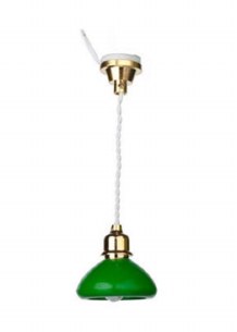 HANGING LAMP , GREEN SHADE