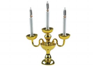 3 BRANCH BRASS CANDELABRA