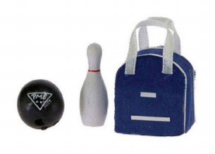 BOWLING BAG W/BALL AND PIN