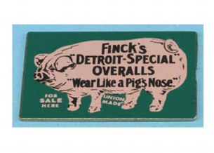 METAL OVERALLS SIGN