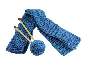 QUICK-TO-KNIT SCARF KIT  BLUE